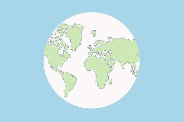 Youdoo - a globe on a blue background